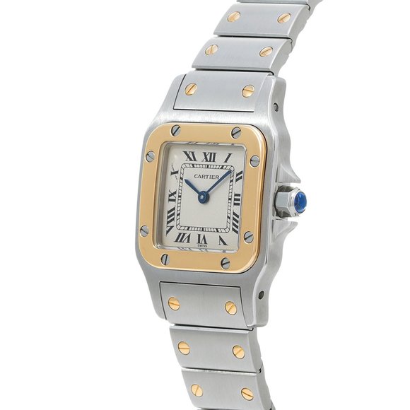 Cartier Santos Galbe SM Antique W20056D6 Ivory Women's Quartz Watch - Picture 3 of 5